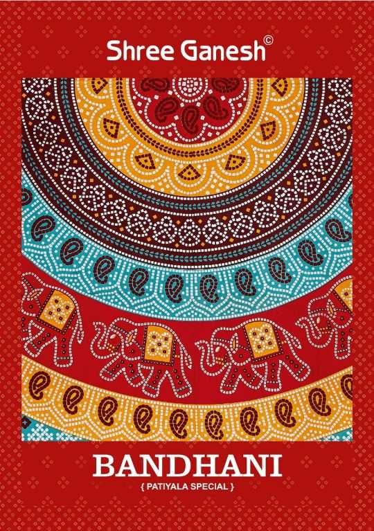 Shree Ganesh Bandhani Patiyala Special series 2151-2162 Pure Cotton Printed suit
