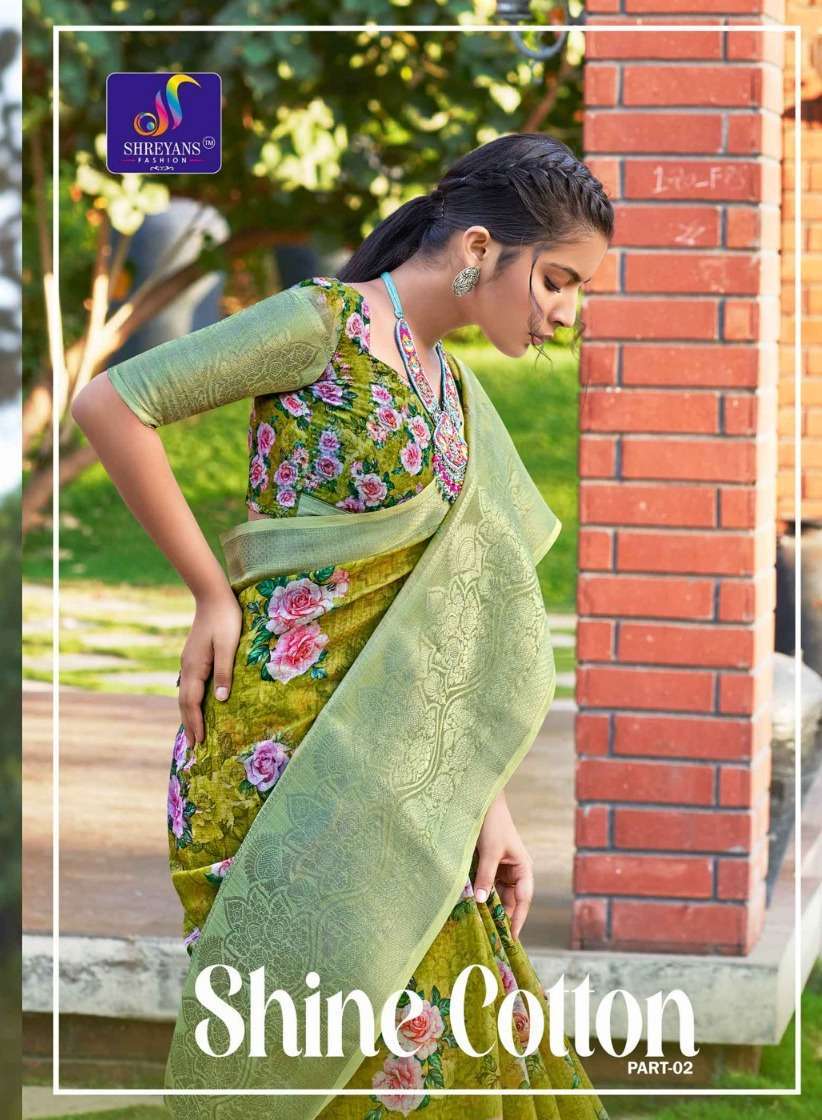 shreyans fashion shine cotton vol 2 printed cotton saree