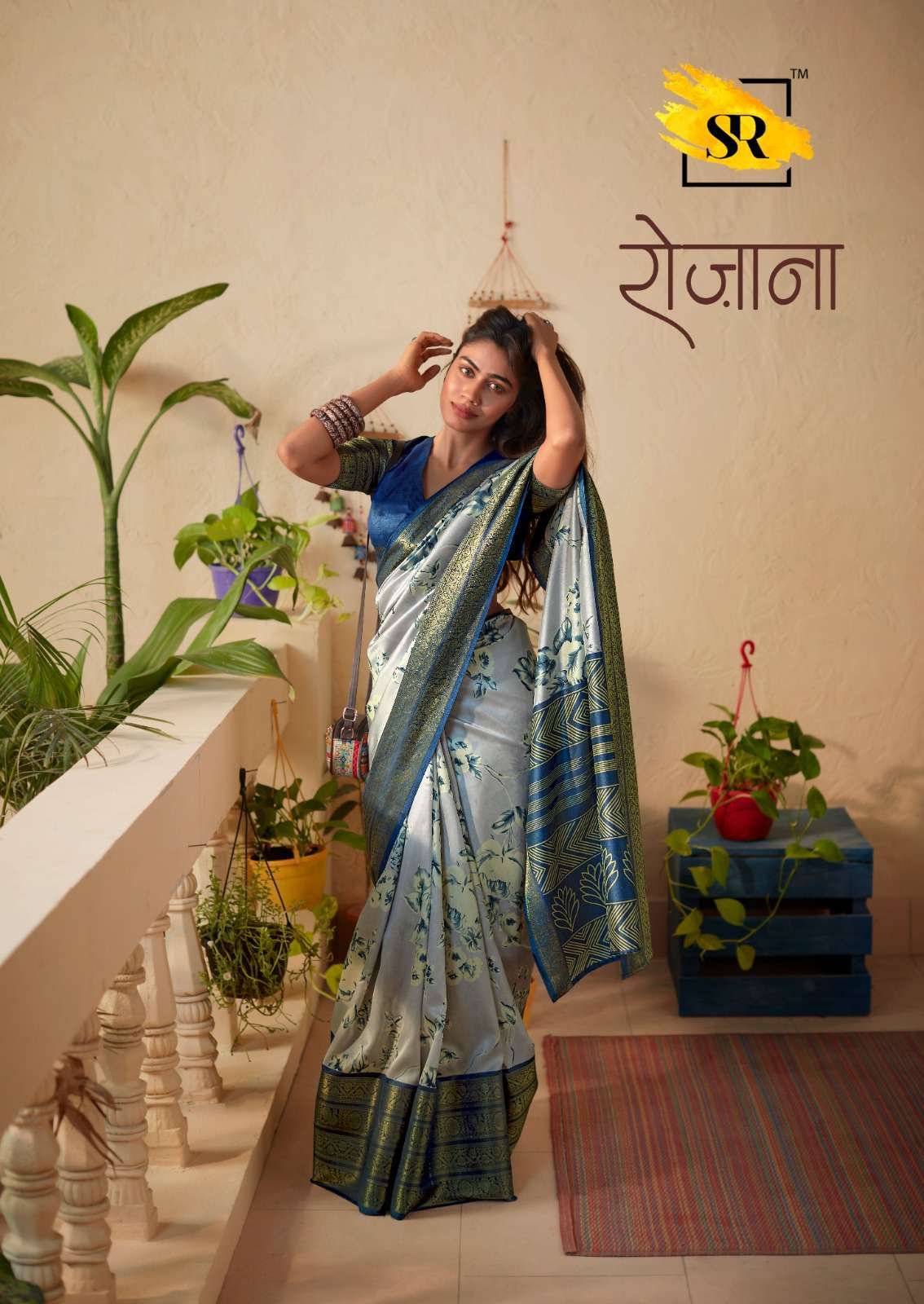 sr saree rozana series 101-110 silk  base saree