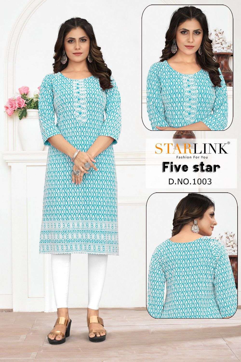 starlink five star series 1001-1010 rayon work kurti
