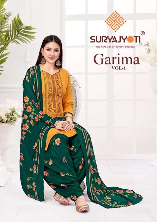 Suryajyoti Garima Vol-1 series 1001-1006  Pure Cotton Print suit