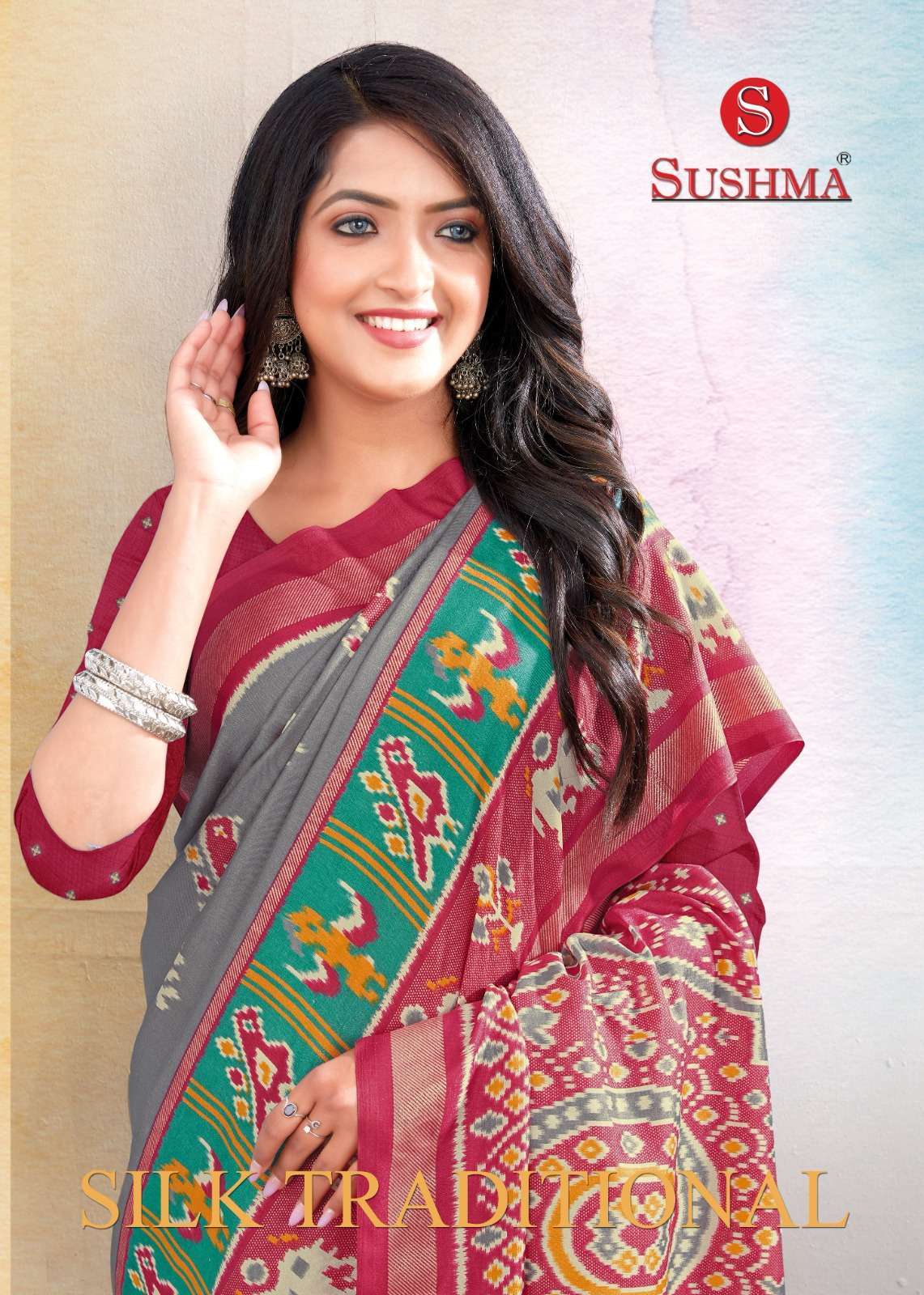 sushma silk traditional series 2801-2803 Cotton patola foil paint saree