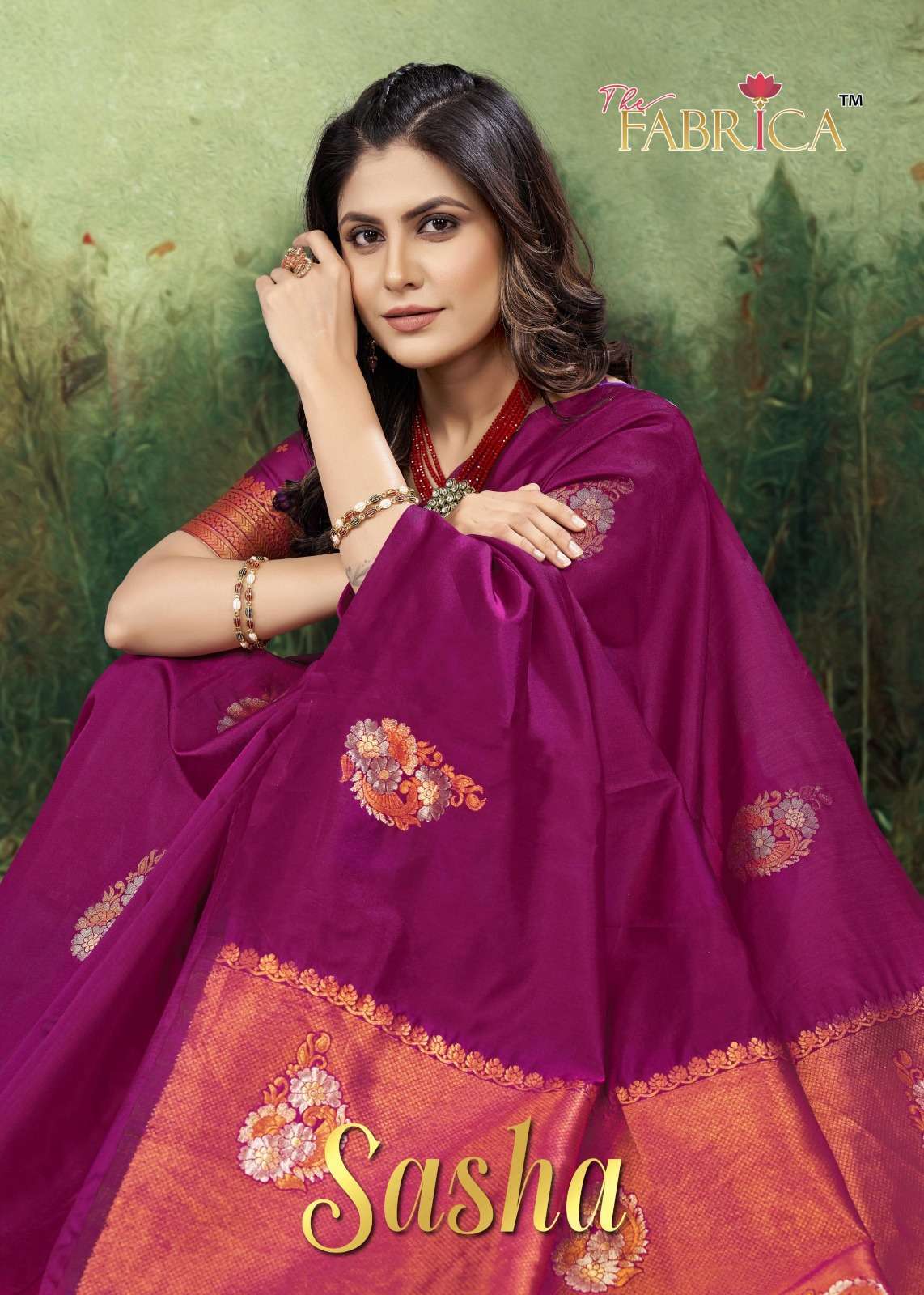the fabrica sasha series 40001-40010 soft lichi silk saree