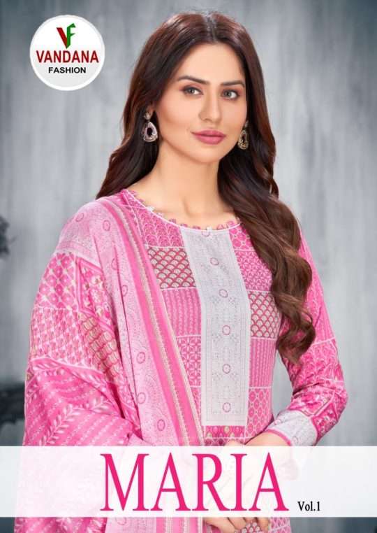 Vandana Maria Vol-1 series 1001-1010 Heavy Soft Cotton With Ink Work suit