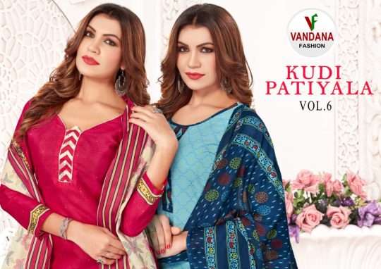 Vandana Patiyala Kudi Vol-6 series 6001-6012 Chirag Cotton suit