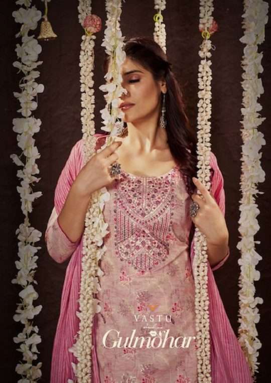 Vastu Gulmohar Vol-1 series 2001-2010  Lawn Cotton Foil Print suit