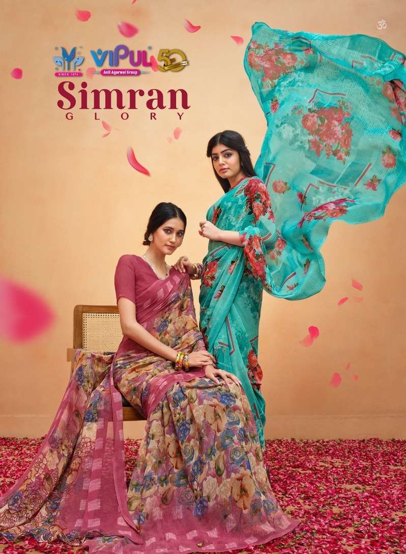 vipul simran glory series 70218-70229 pure georgette saree