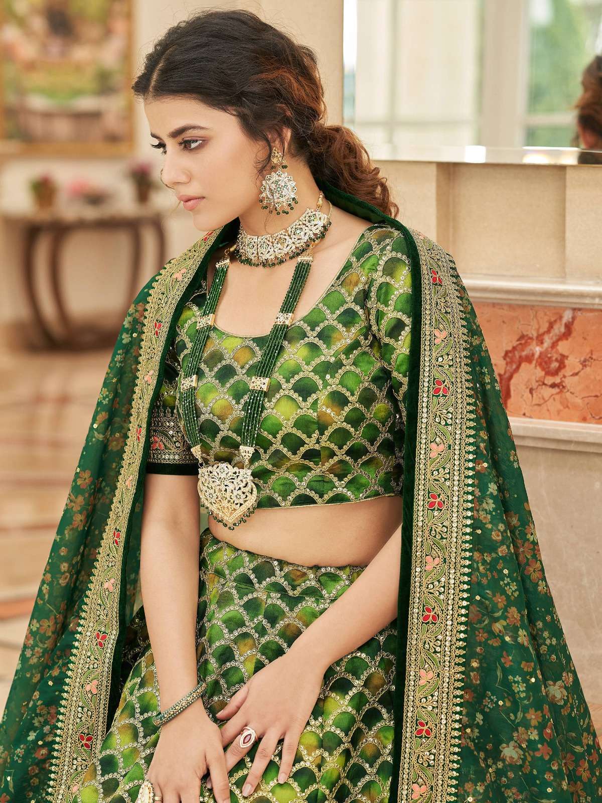 zeel 7428 Art Silk  Thread Sequins lehenga