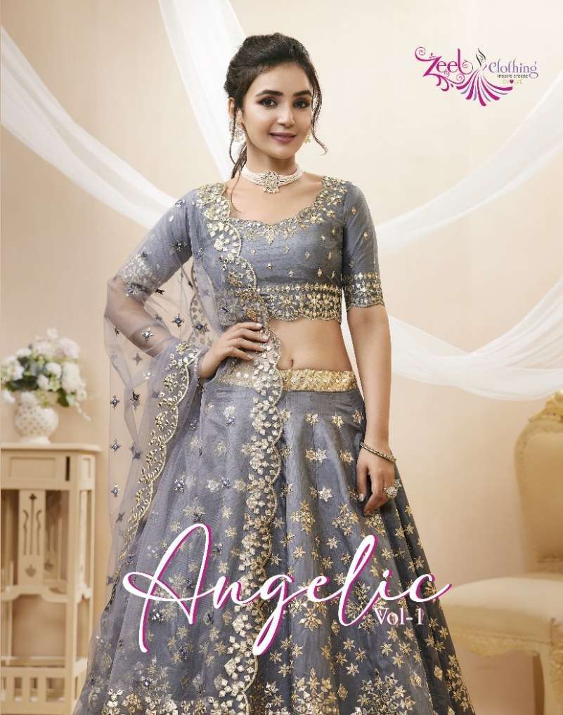 zeel clothing angelic vol 1 series 501-506 art silk lehenga