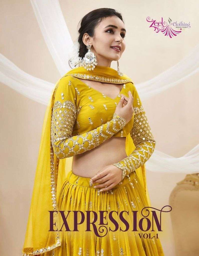 Zeel Clothing expression vol 1 series 301-311 georgette lehenga
