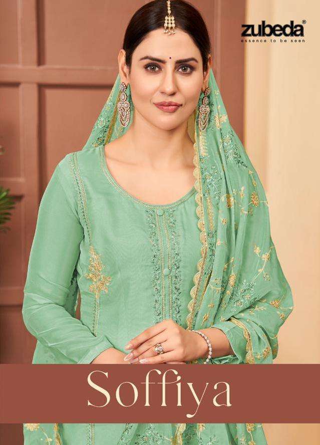 zubeda soffiya series 1001-1004 organza suit 