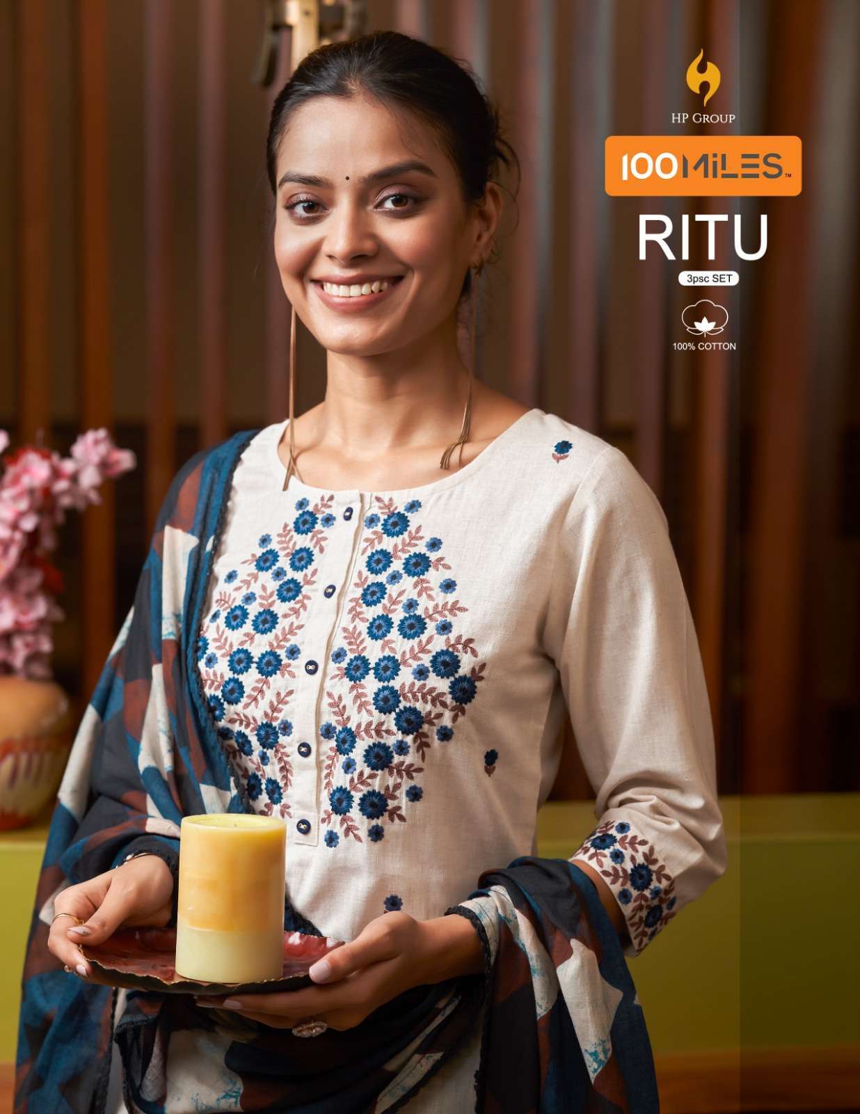 100 miles ritu series 01-04 Pure cotton readymade suit