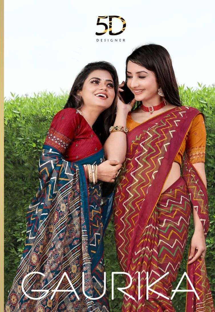 5d designer gaurika series 4473-4480 chiffon georgette saree