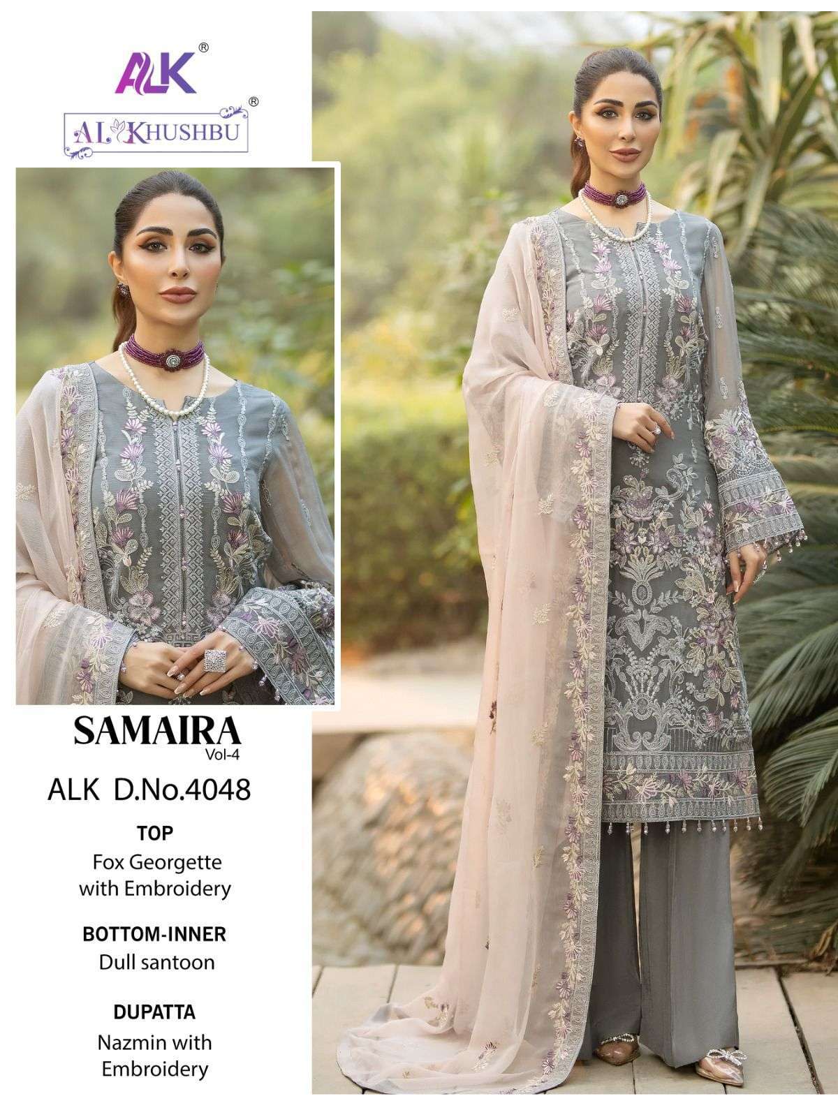 al khushbu 4048 georgette heavy embroidery suit 