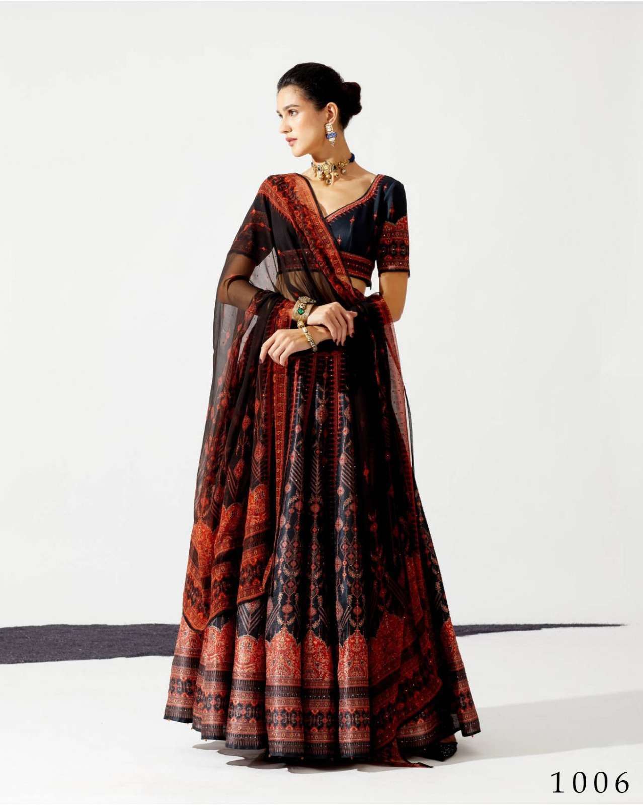 alfaaz durva series 1001-1006 Chinon Digital Print Work lehenga