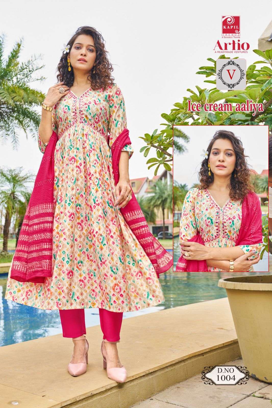artio ice cream series 1001-1020 modal print readymade suit 