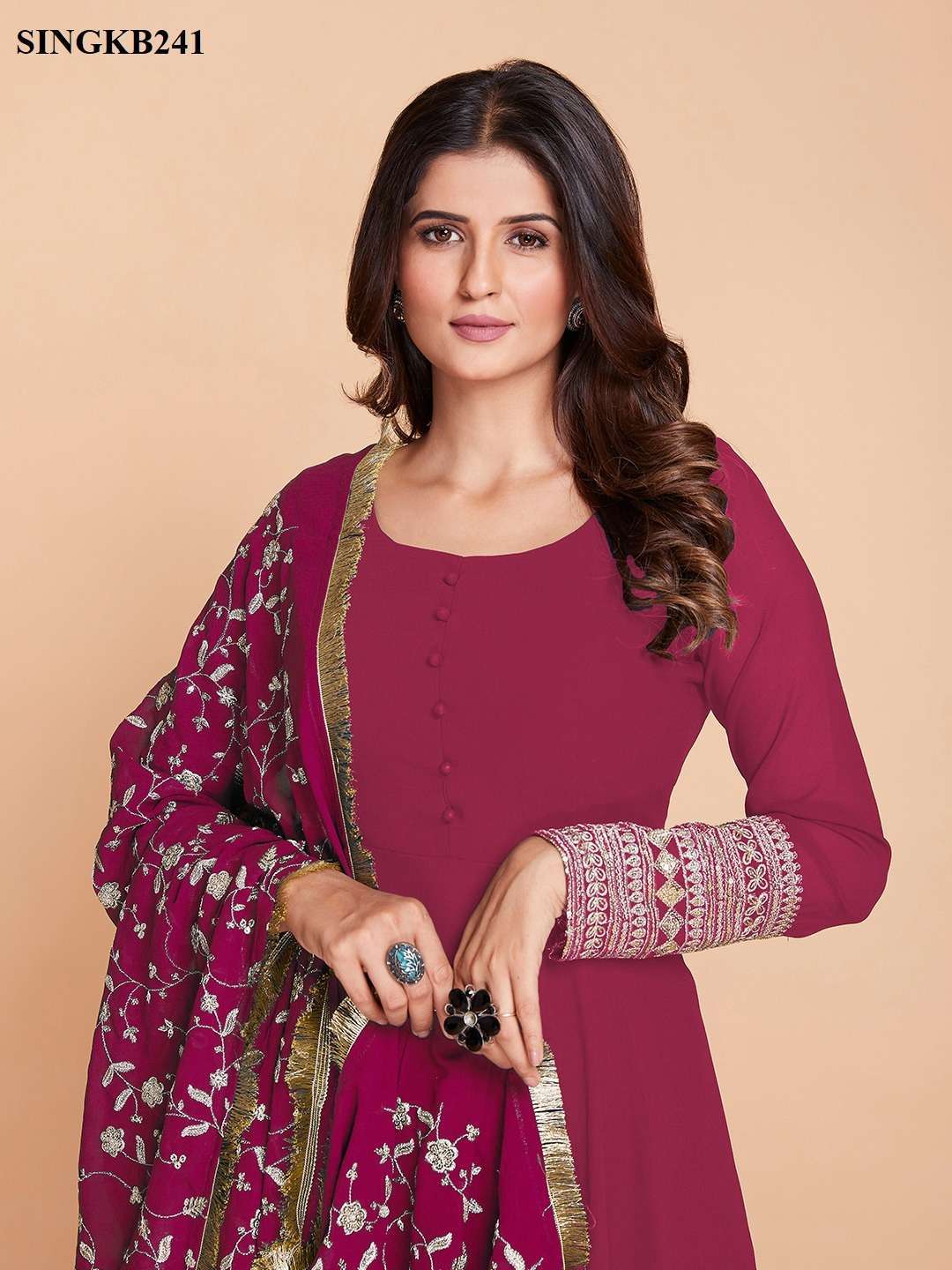 arya singkb241 faux georgette anarkali suit 