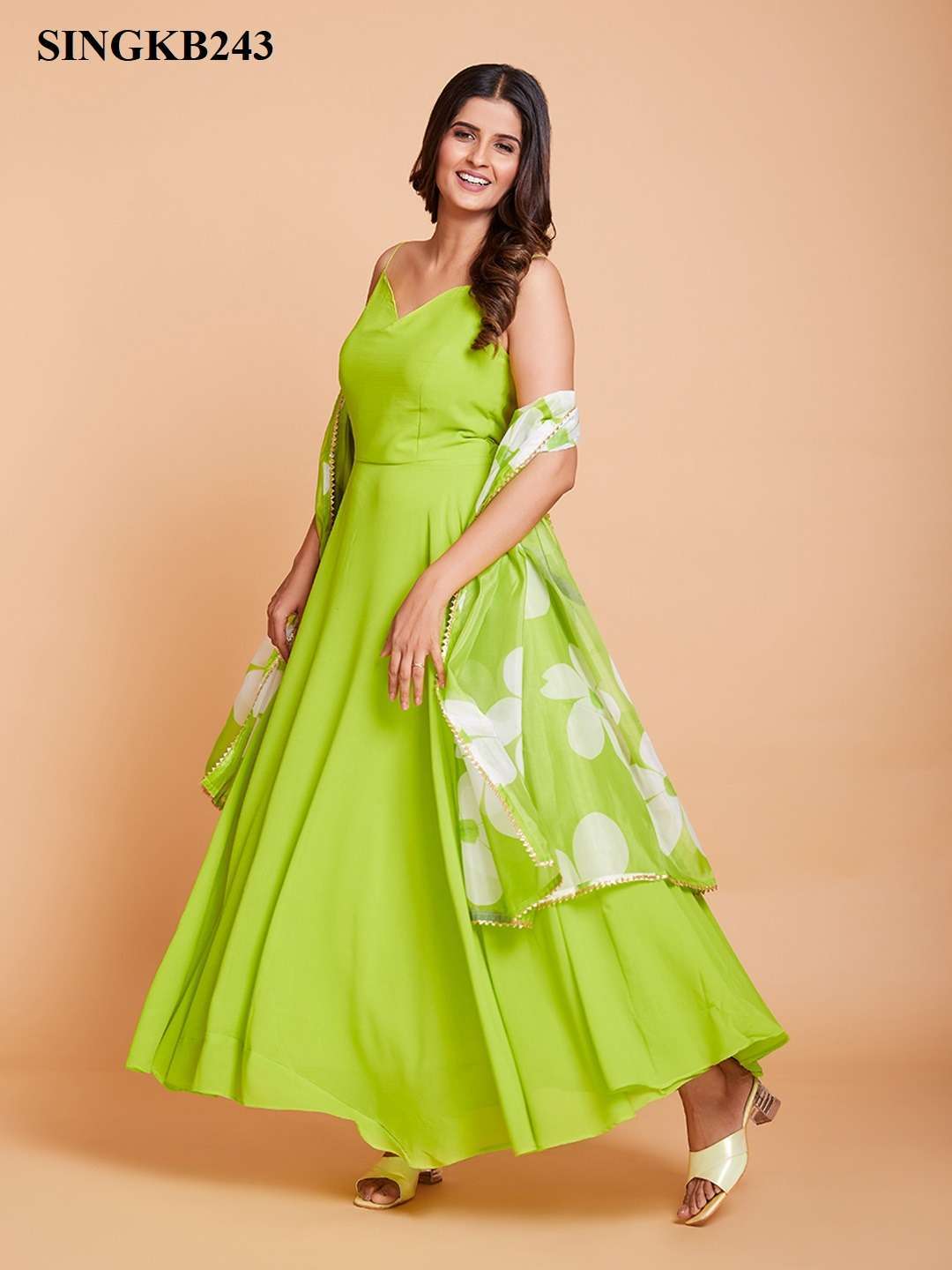 arya singkb243 faux georgette gown with dupatta