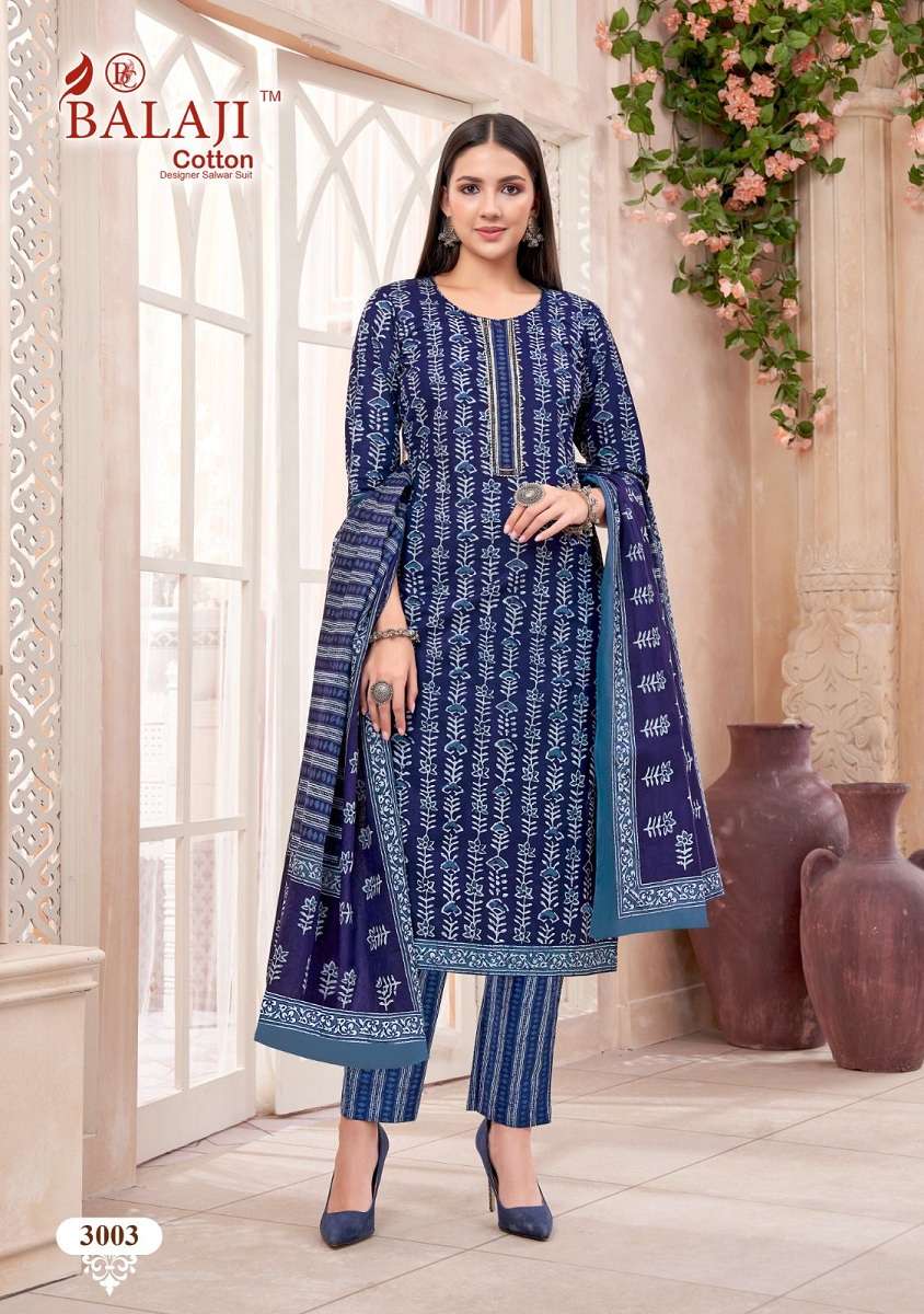 Balaji Battik Art Work Vol-3 series 3001-3012 cotton suit 