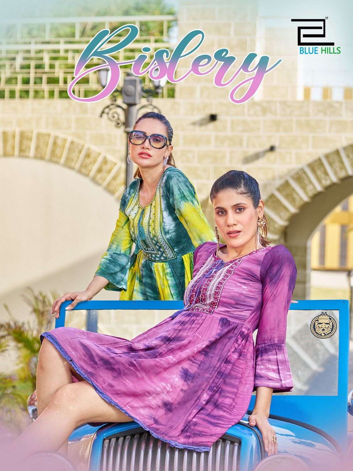 blue hills bislery series 1001-1005 Rayon 14KG Tie Die kurti