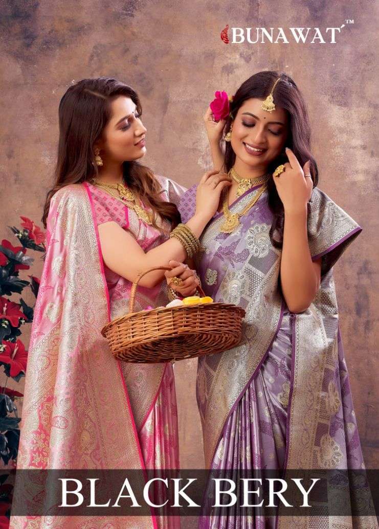 bunawat black berry series 14513-14518 Banarasi Soft Silk saree