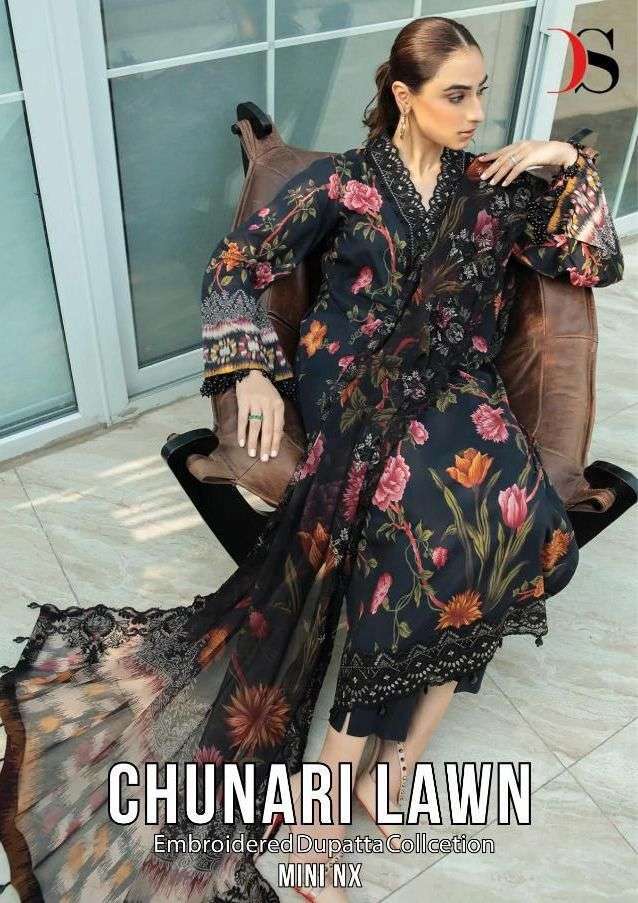 deepsy suit chunari lawn mini nx series 1711-1713 Pure cotton with embroidery suit