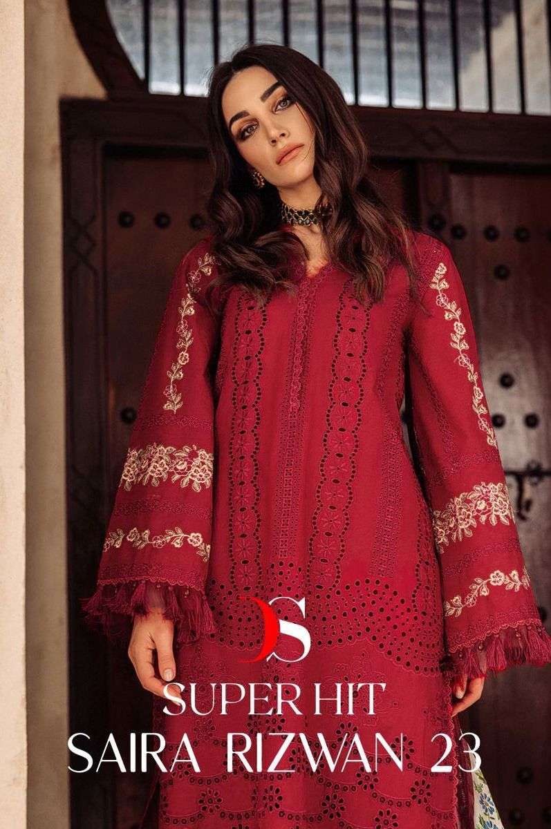 deepsy super hit saira rizwan 23 series 3152 cambric cotton suit 