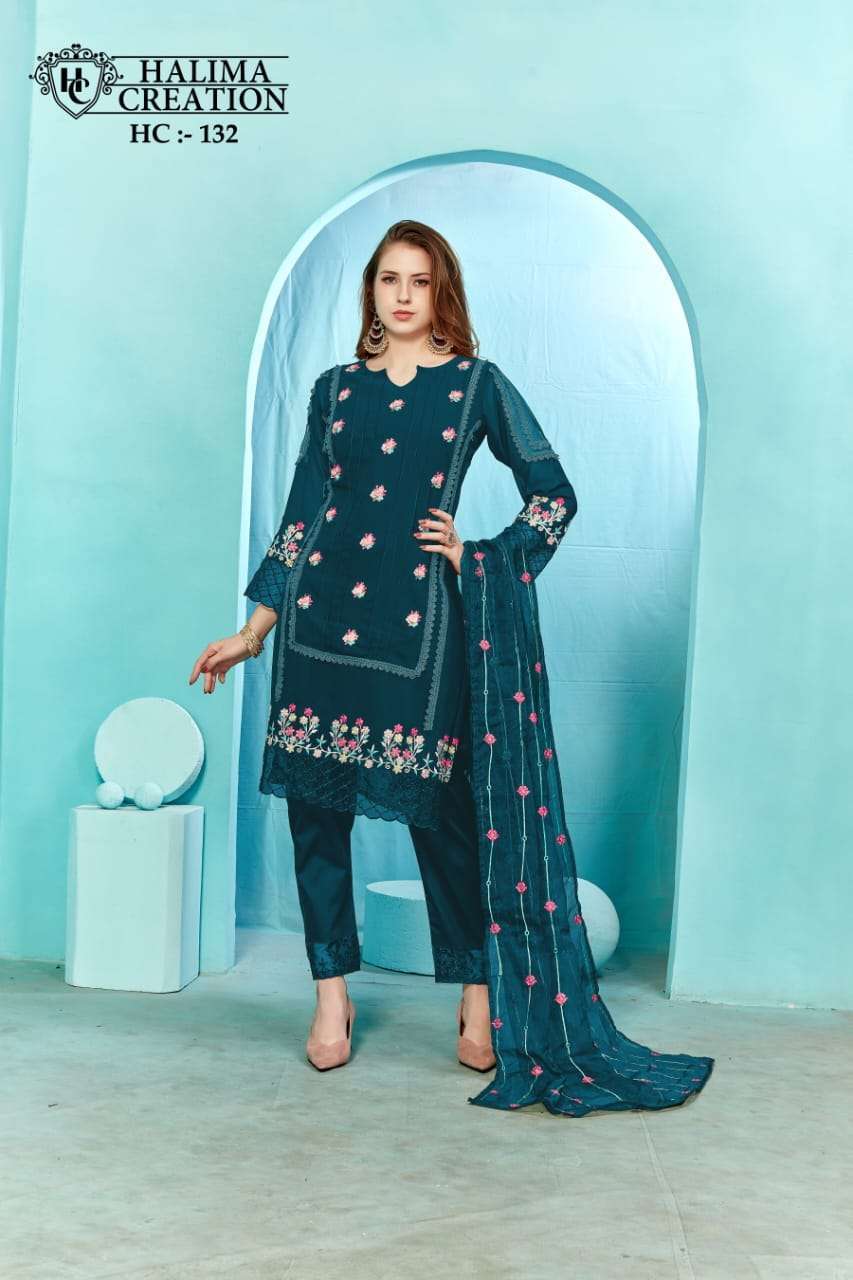 halima creation 132 Fox Georgette Tunic embroidery