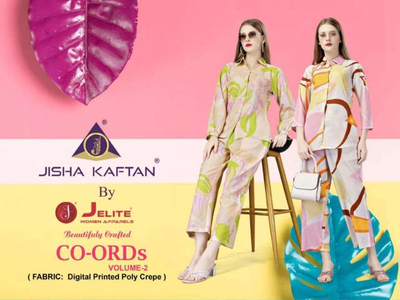 jelite jisha co-ord set vol 2 series 3007-3012 poly crape co ord sets