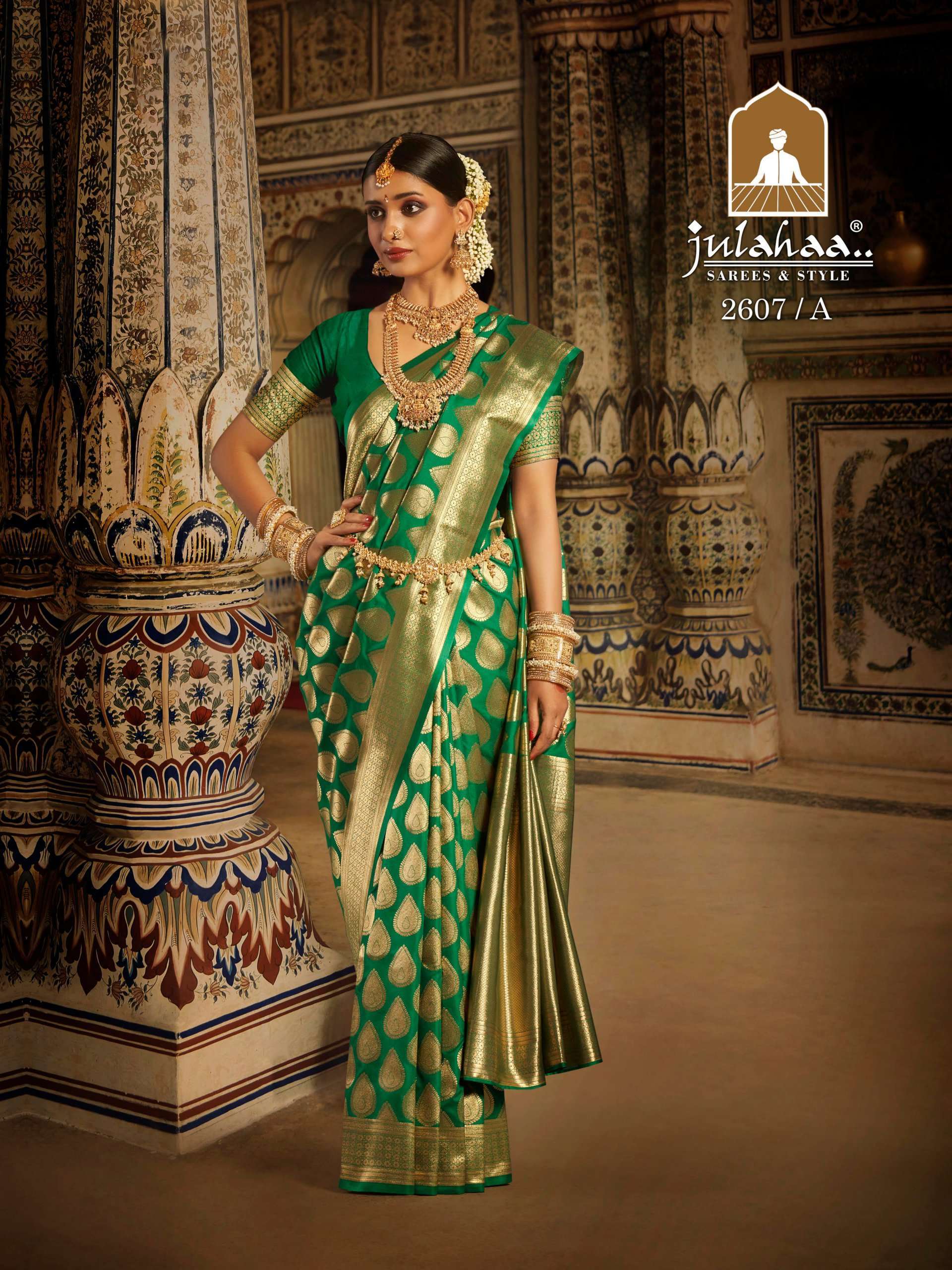 julahaa 2607 fancy silk fabric saree