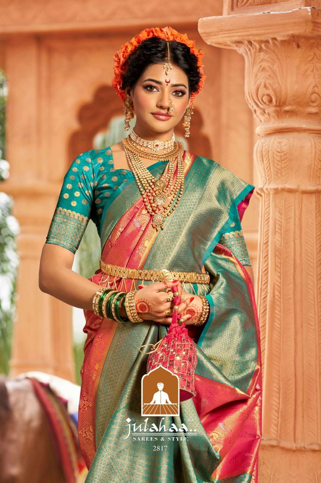 julahaa 2817 silk fancy fabrics saree