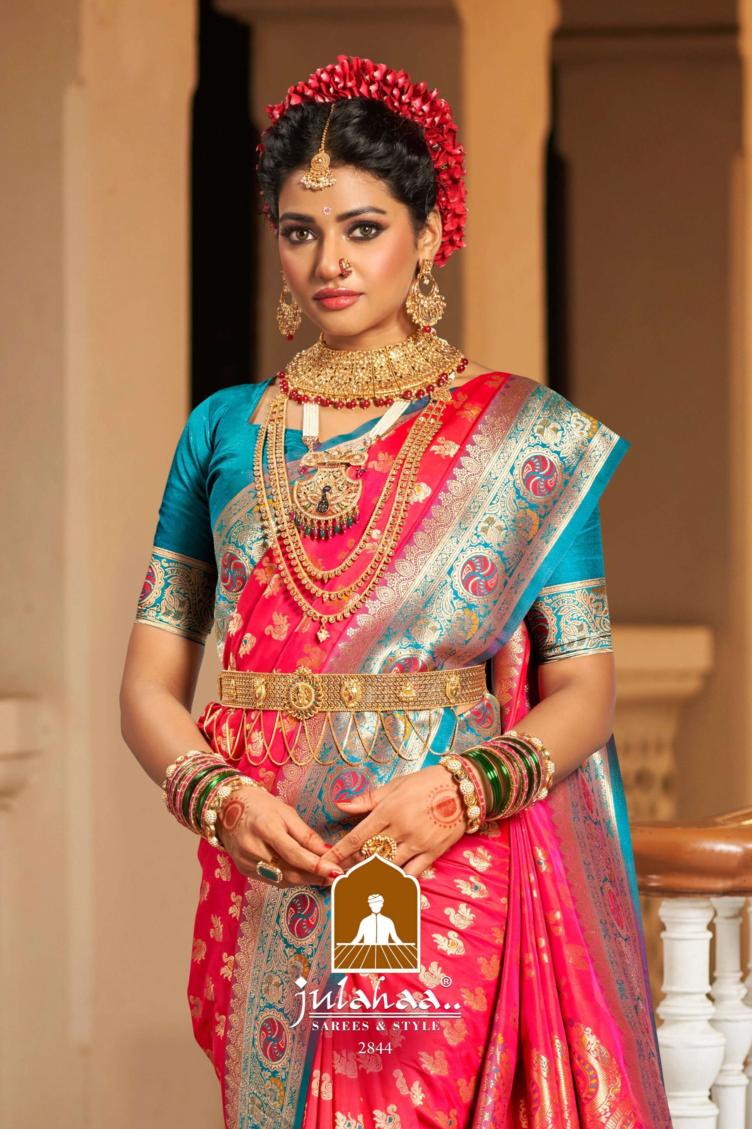 julahaa 2844 silk fabric saree