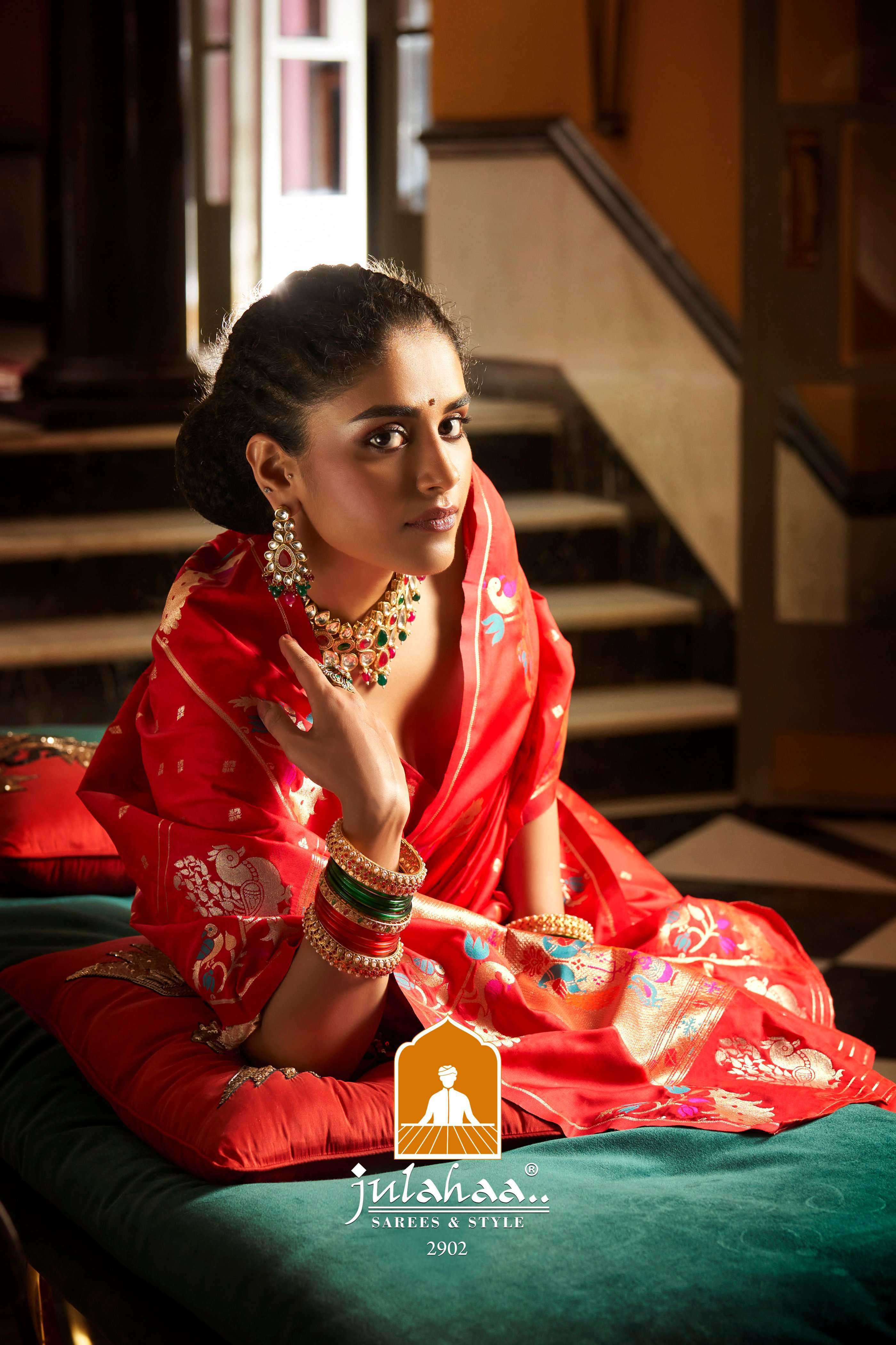 julahaa 2902 designs silk fabric saree
