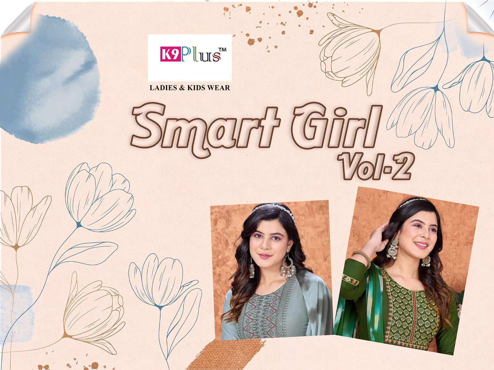 k9 plus smart girl vol 2 series 3001-3008 reyon patiyala suit 