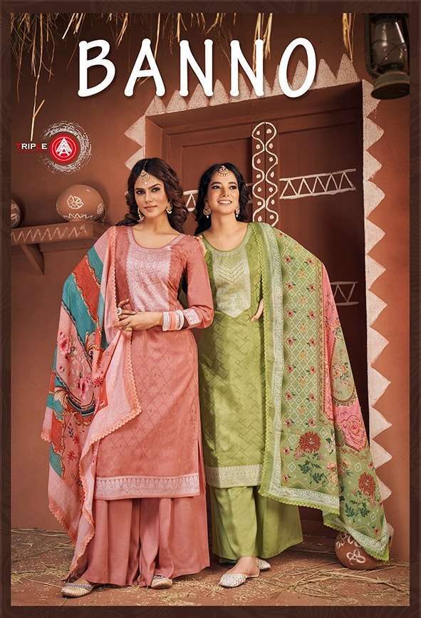 kalarang banno series 10941-10946 pure muslin jacquard suit 