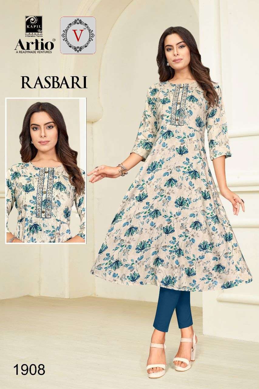 kapil trendz artio rasbari series 1903-1925 heavy rayon kurti