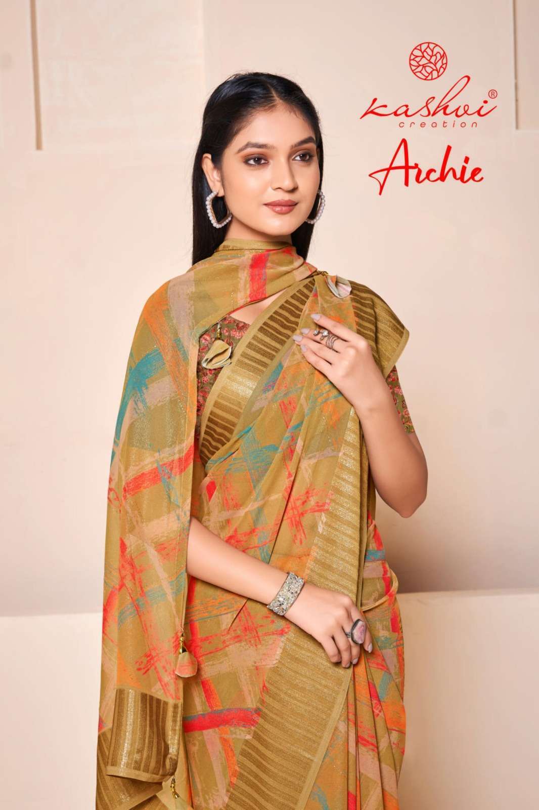 kashvi creation archie series 1001-1008 georgette saree