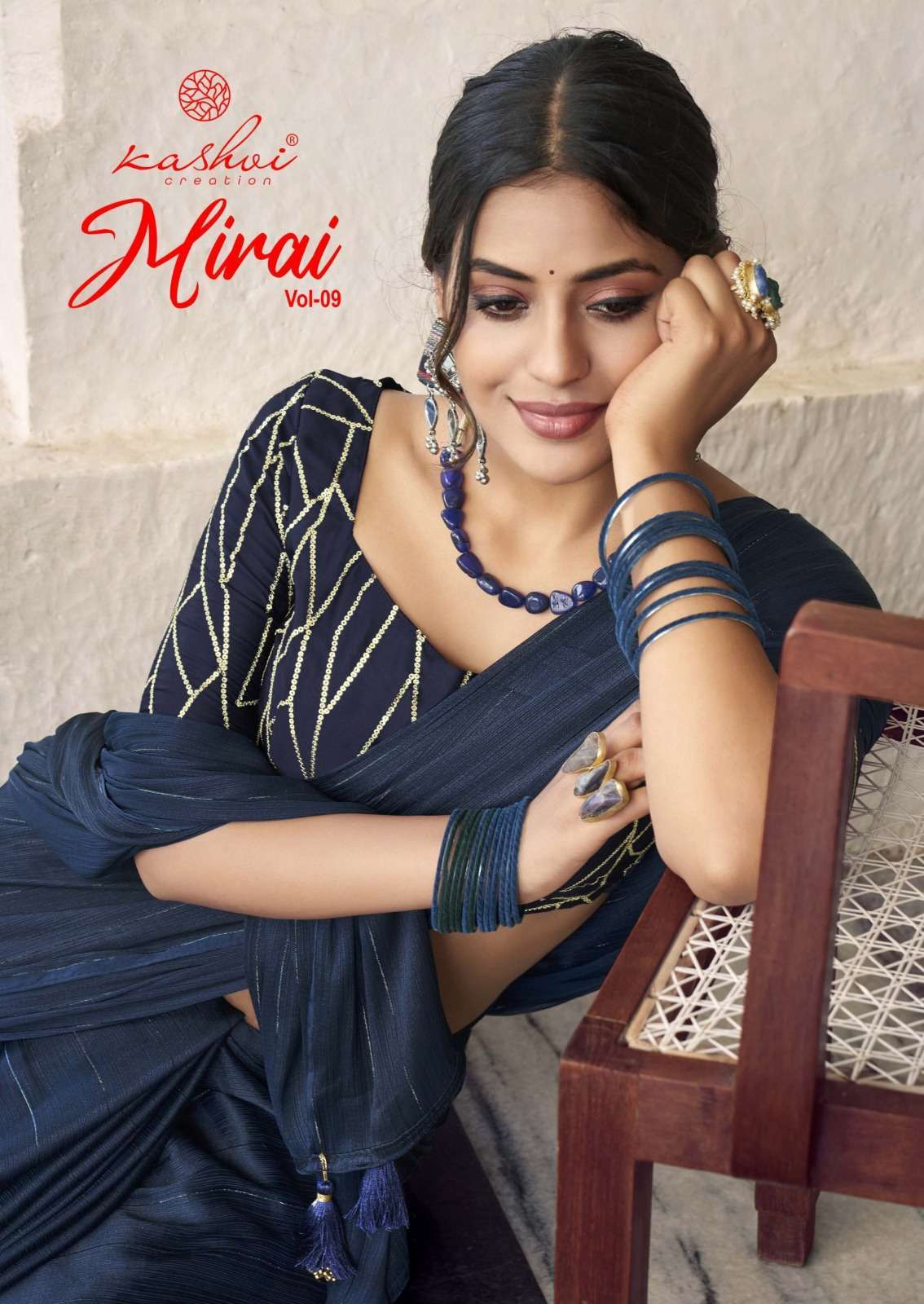 kashvi creation mirai vol 9 series 4102-4109 soft satin saree