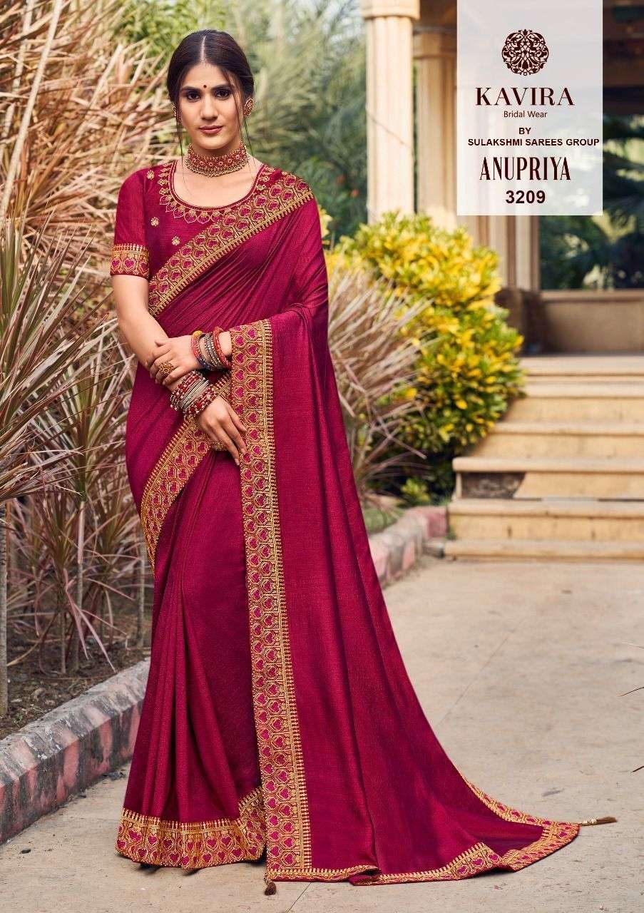 kavira beautiful designer embroidery border work saree