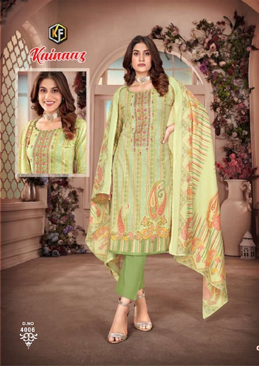 Keval Kainaaz Luxury Rich Emboidery Work Vol â€“ 4 series 4001-4008 cotton suit