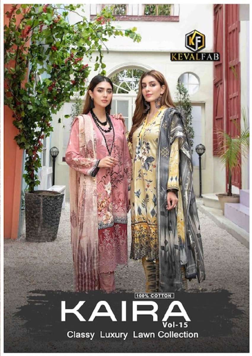 Keval Kaira Vol 15 series 1501-1506 Digital Printed Heavy Cotton suit