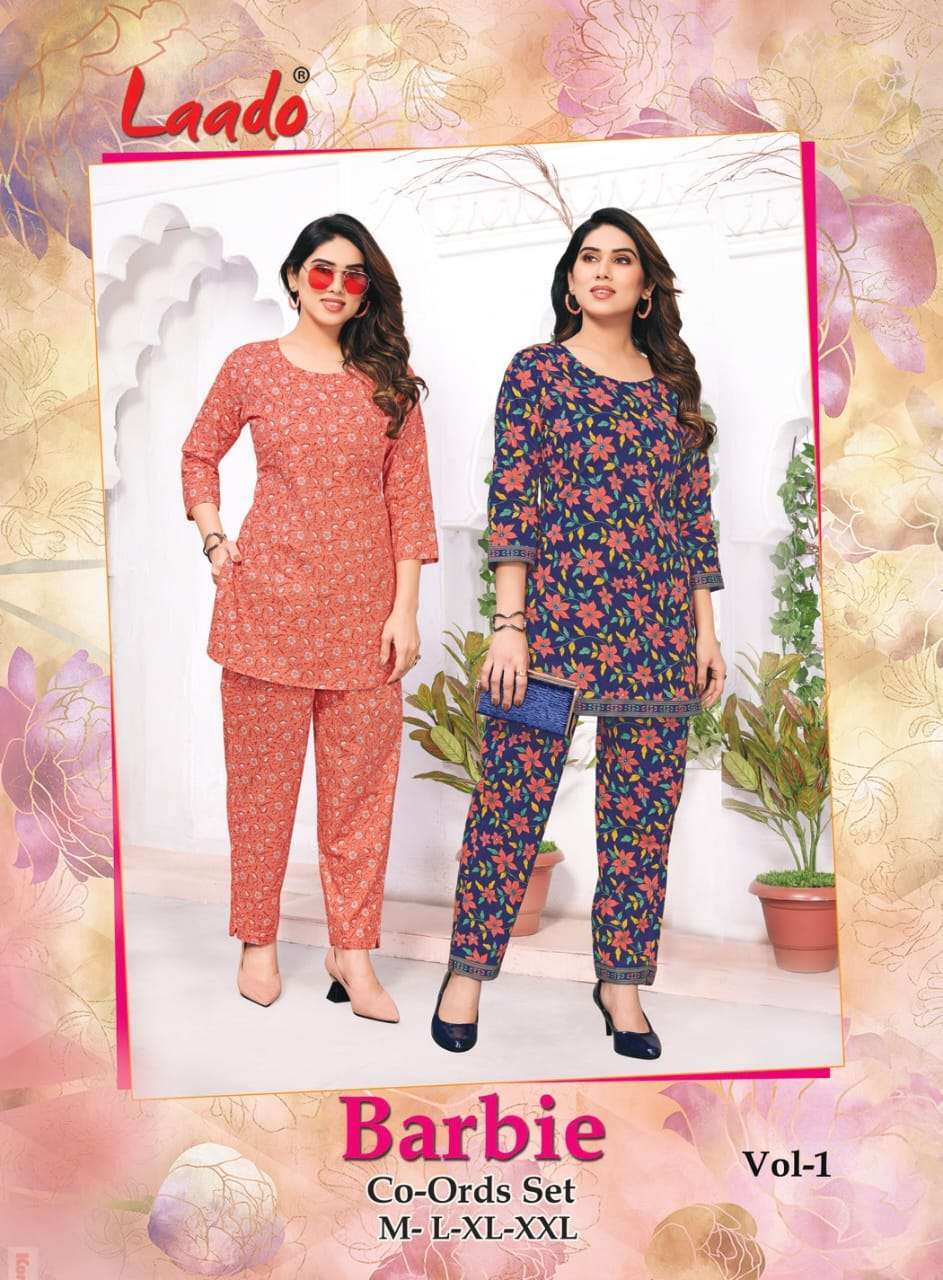 laado barbie vol 1 series 1001-1010 Soft Mul COTTON co-ord sets