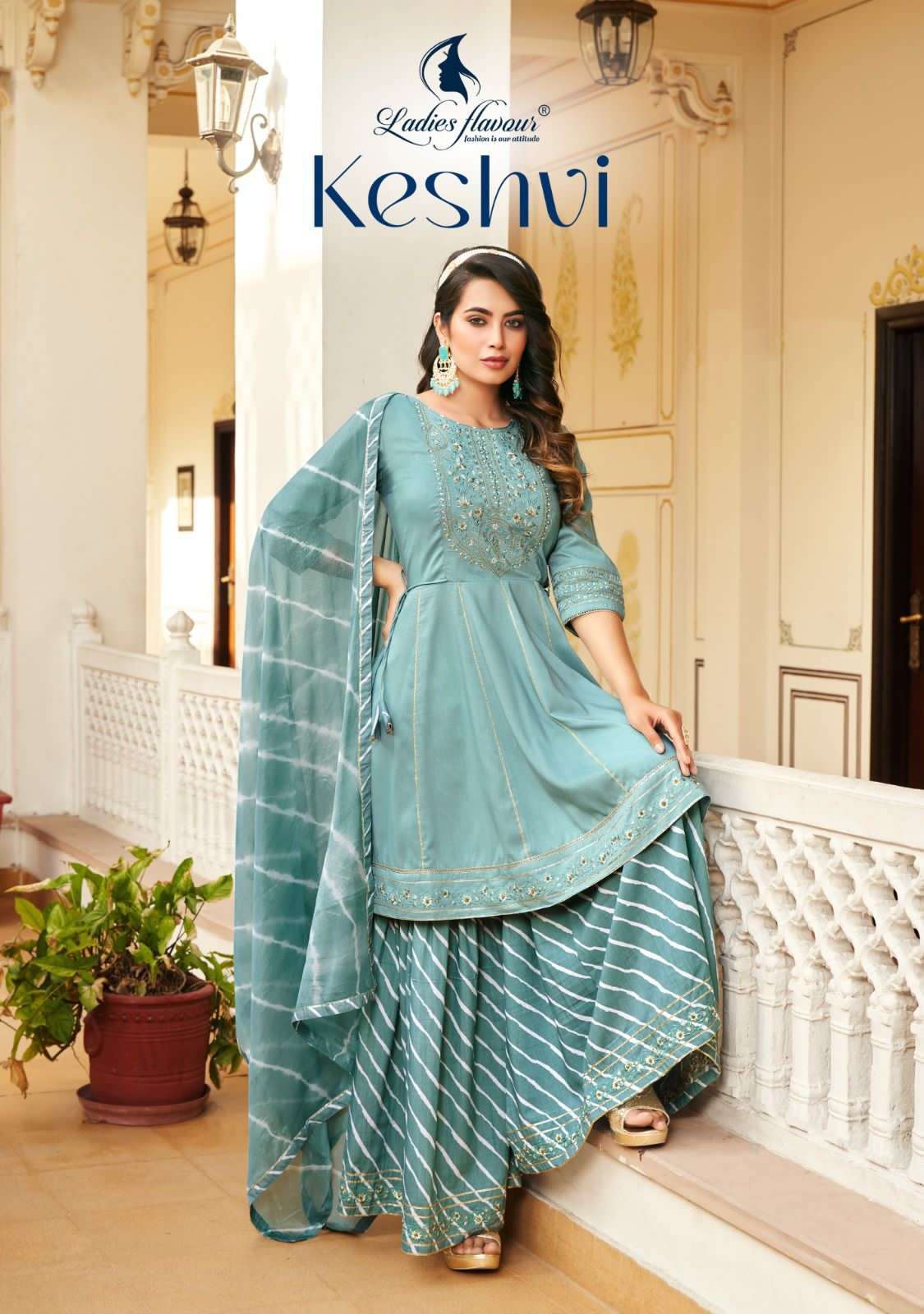 ladies flavour keshvi series 2201-2204 Heavy Chinon Silk readymade suit
