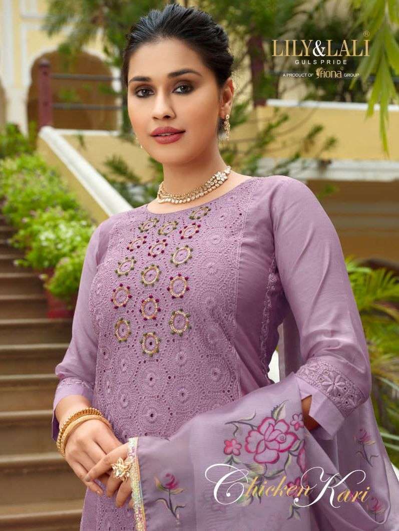 lily & lali chicken kari series 13101-13106 Chanderi Silk suit