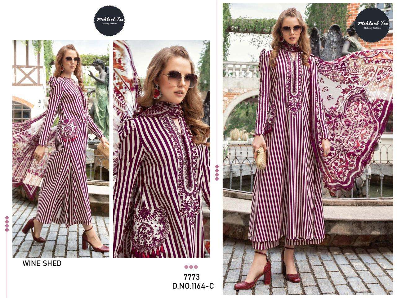 Mehboob tex 1164 designer pure cotton suit