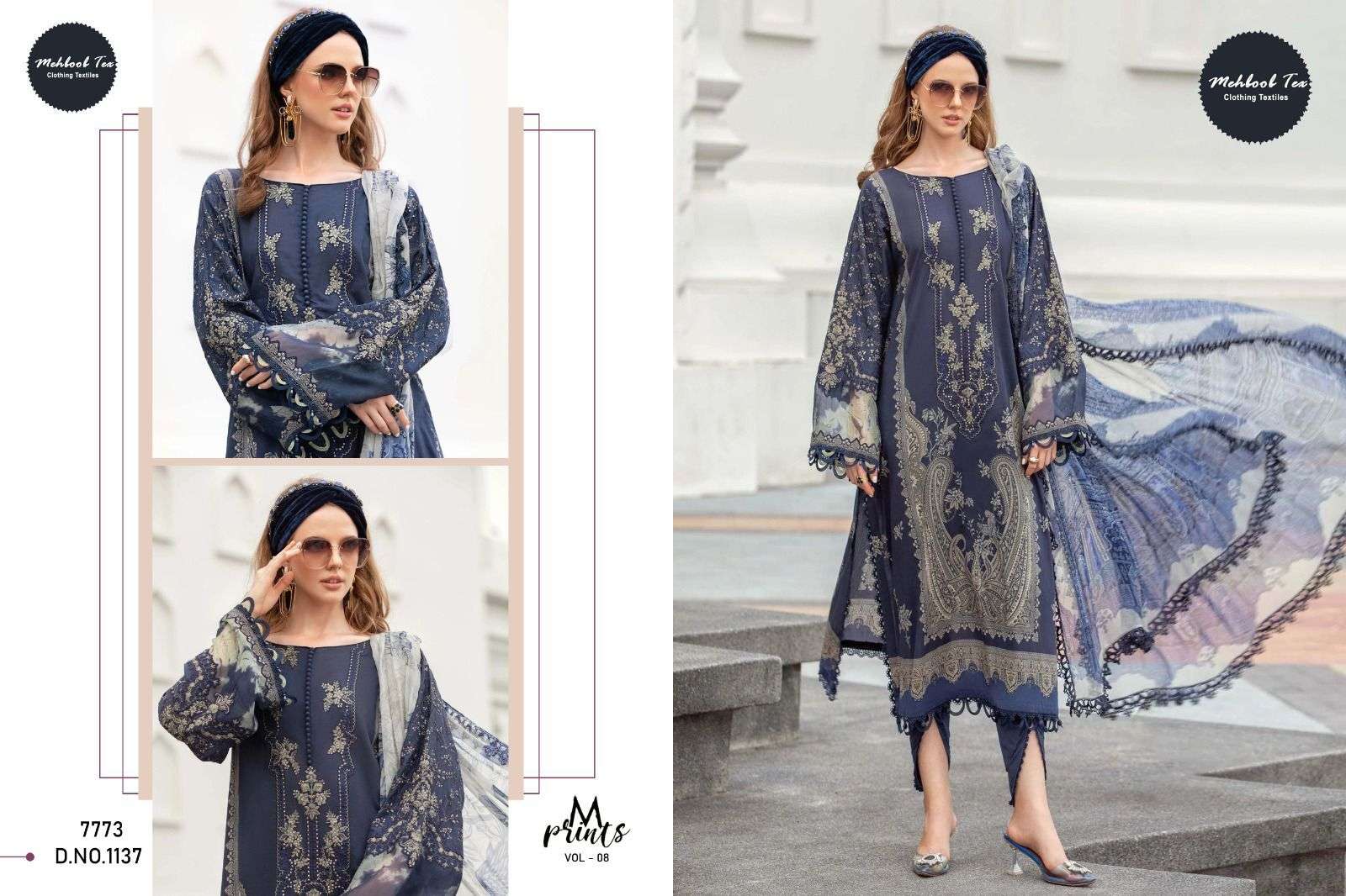 Mehboob tex m print spring summer-2 vol 8 designer pure cotton suit 