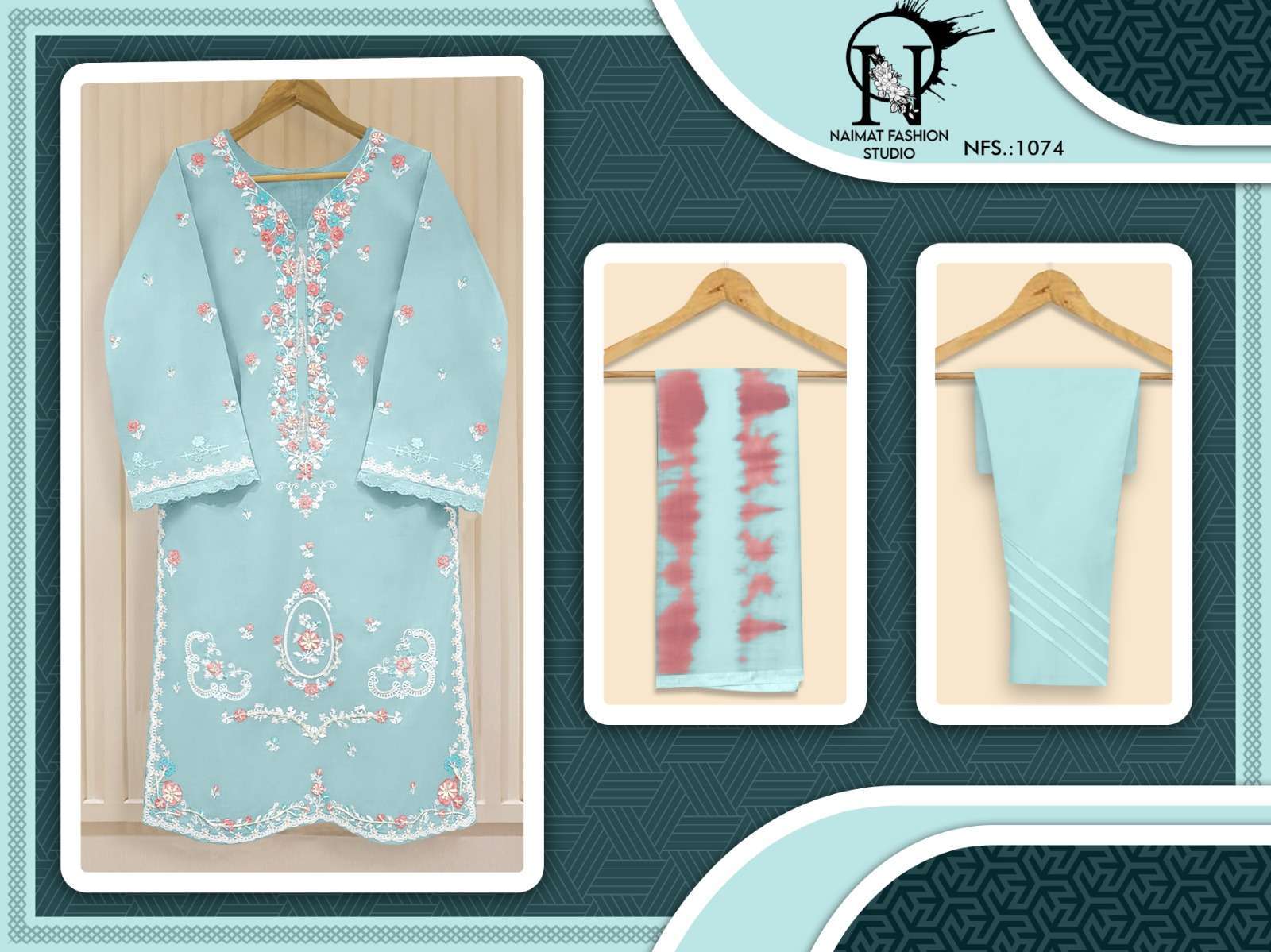 naimat 1074 Pure Georgette Tunic with beautiful classy Embroidery With Hand  Work