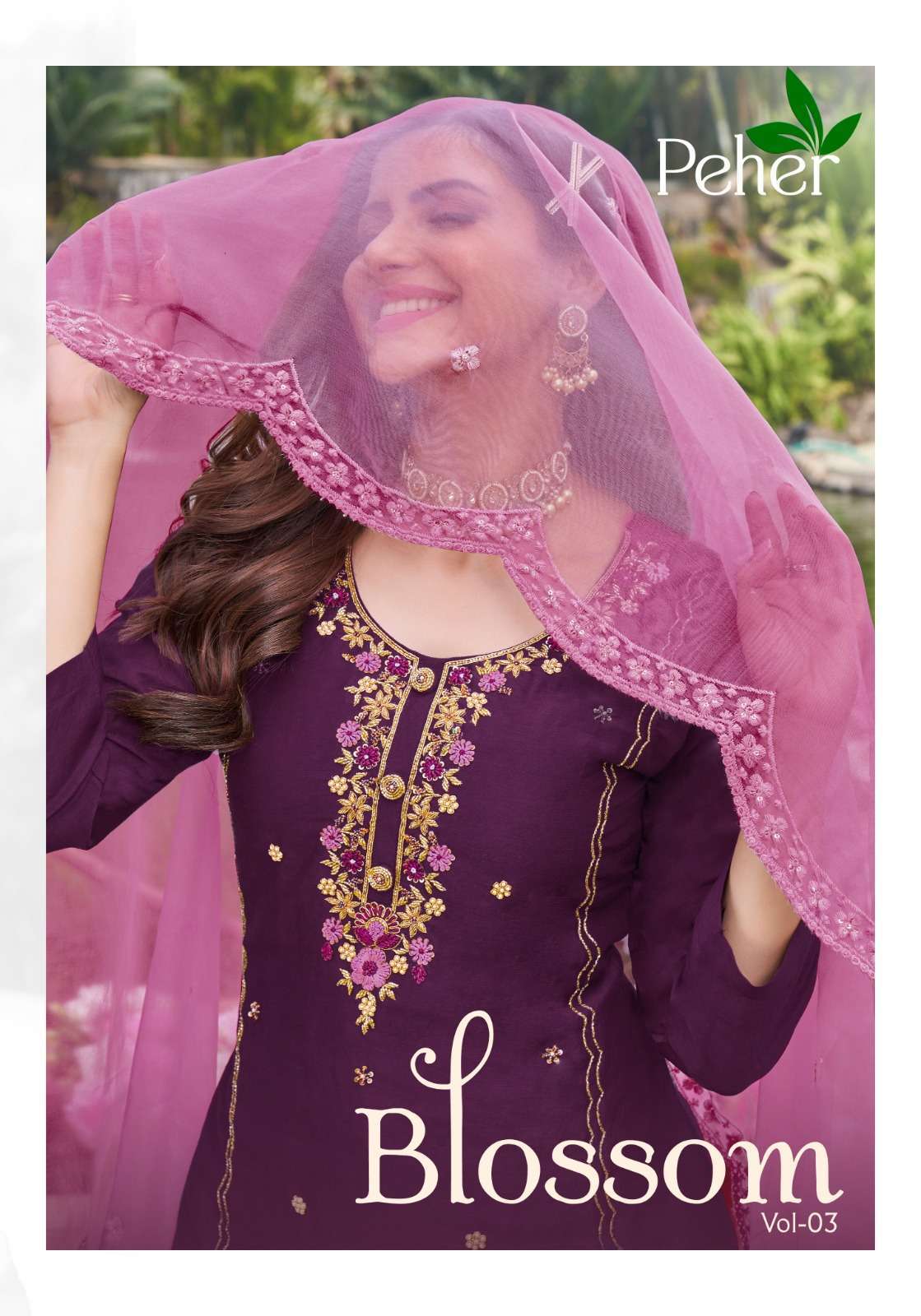 peher blossom vol 3 series 1066-1070 modal silk readymade suit 