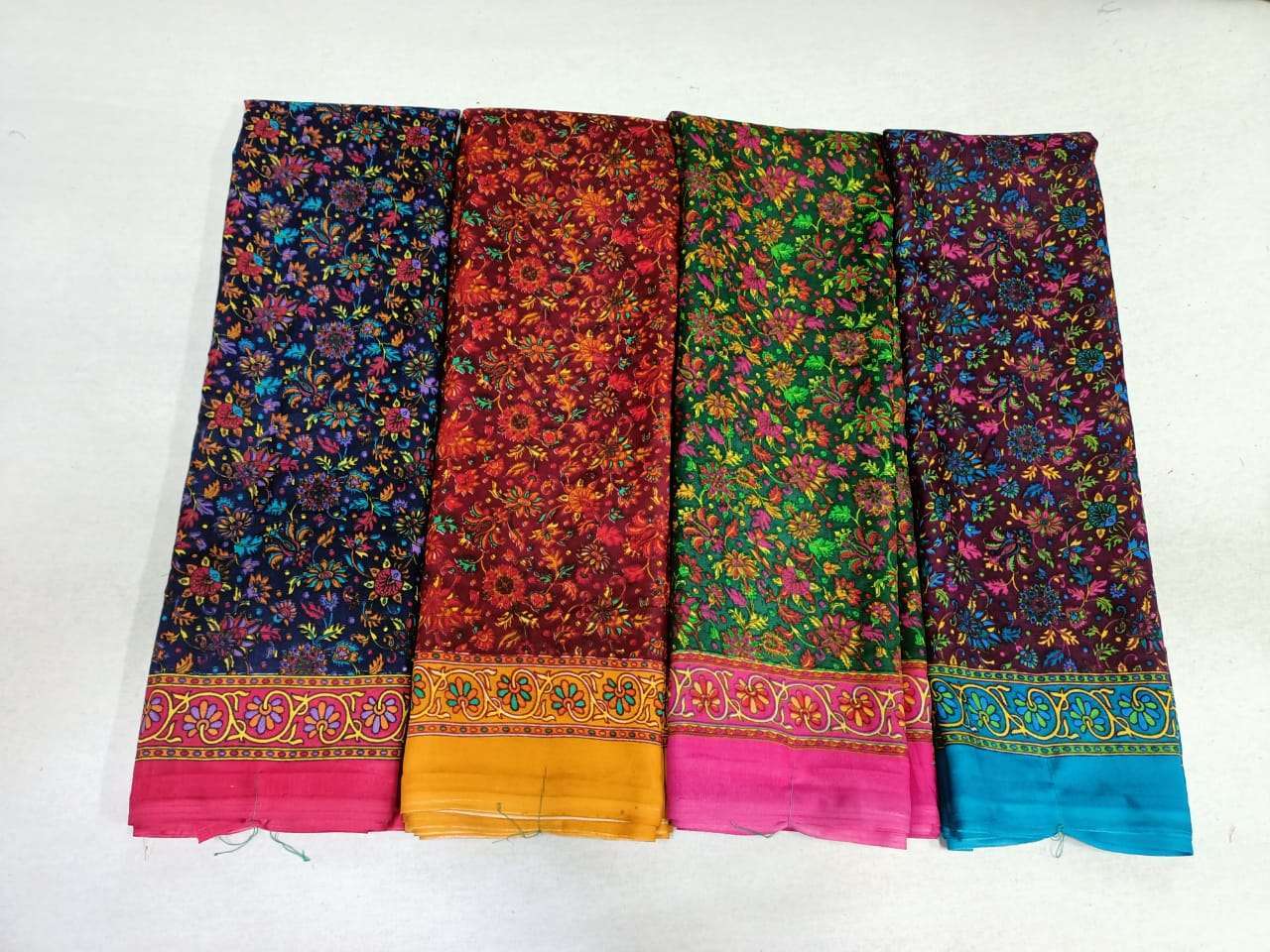 pr 1011 powder crape poonam saree with blouse wholesaler