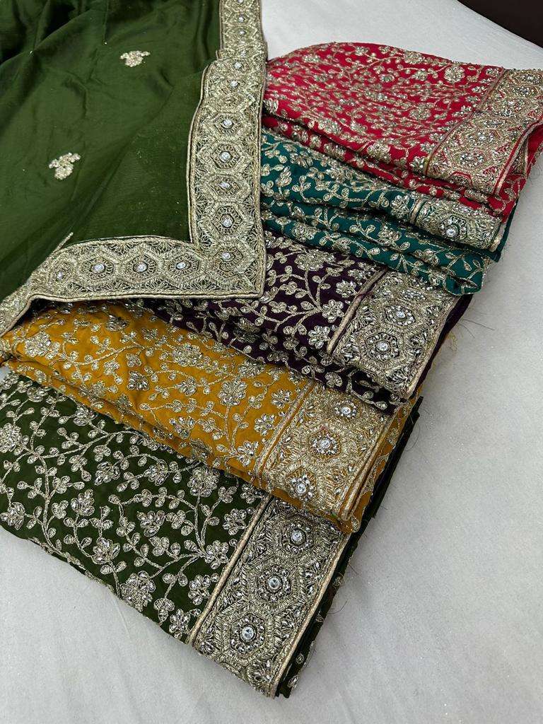 pr classic designer heavy work function wear dress material